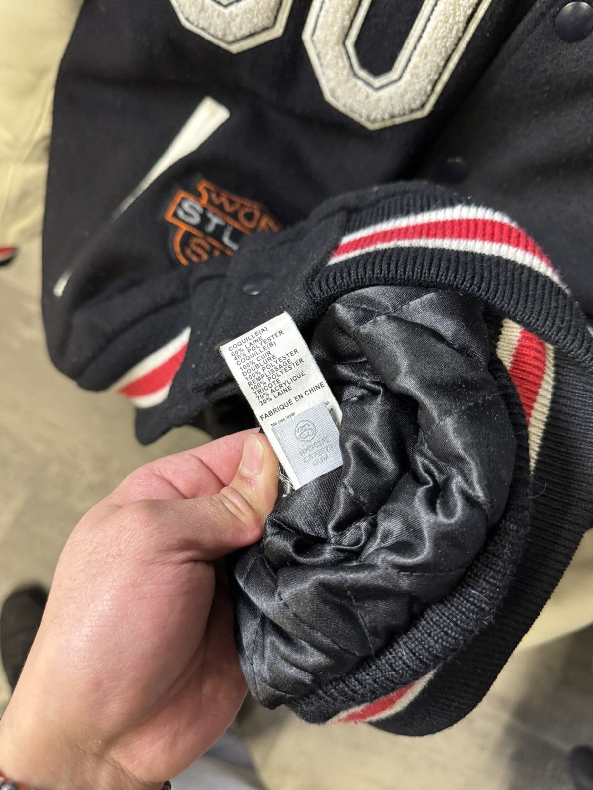 DENIM TEARS × Our Legacy × Stussy Stussy Denim Tears Varsity Jacket Size US L / EU 52-54 / 3 - 10 Thumbnail