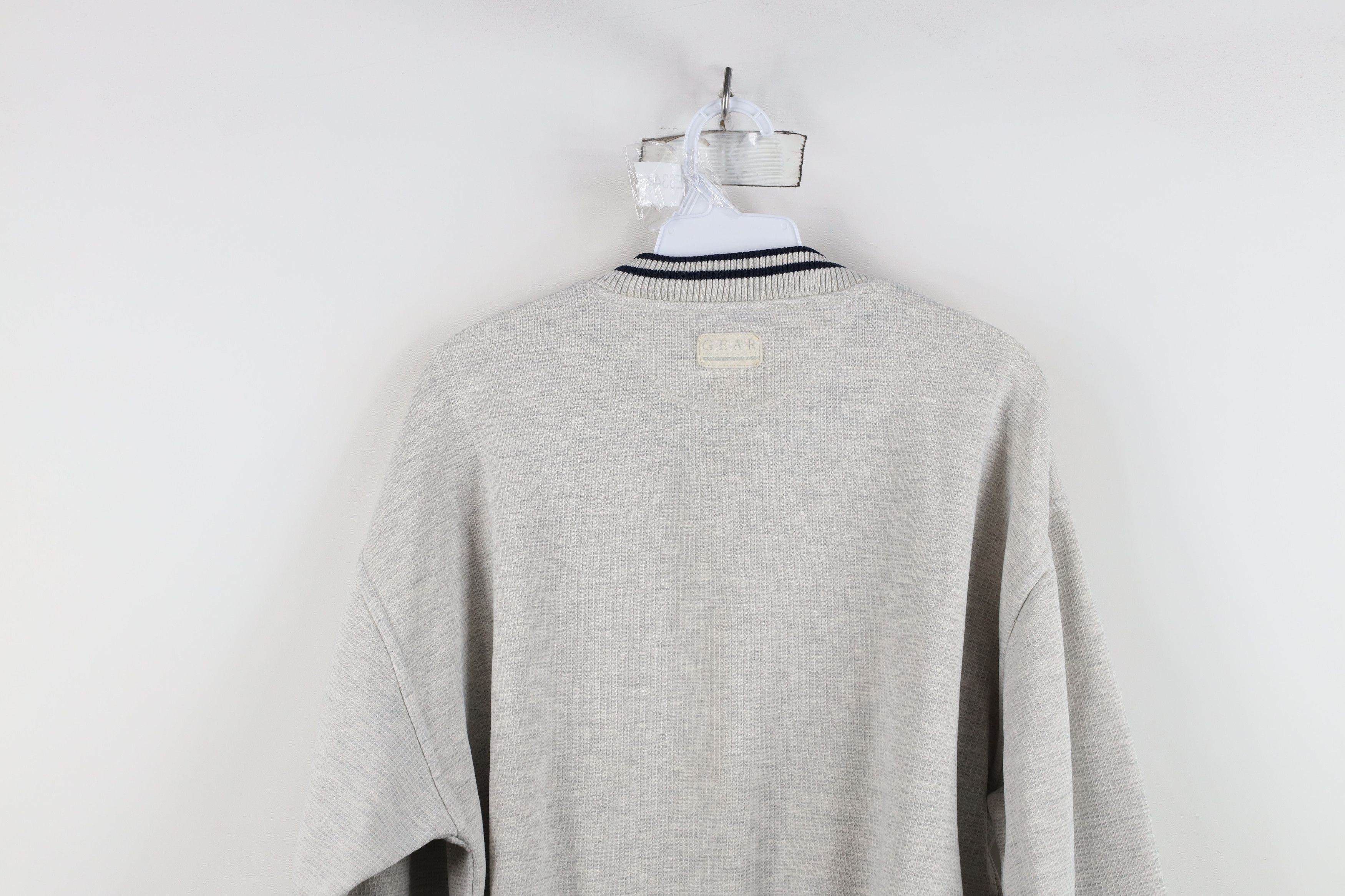 Vintage Vintage 90s Streetwear Striped Golf V-Neck Sweatshirt Gray Size US M / EU 48-50 / 2 - 14 Thumbnail