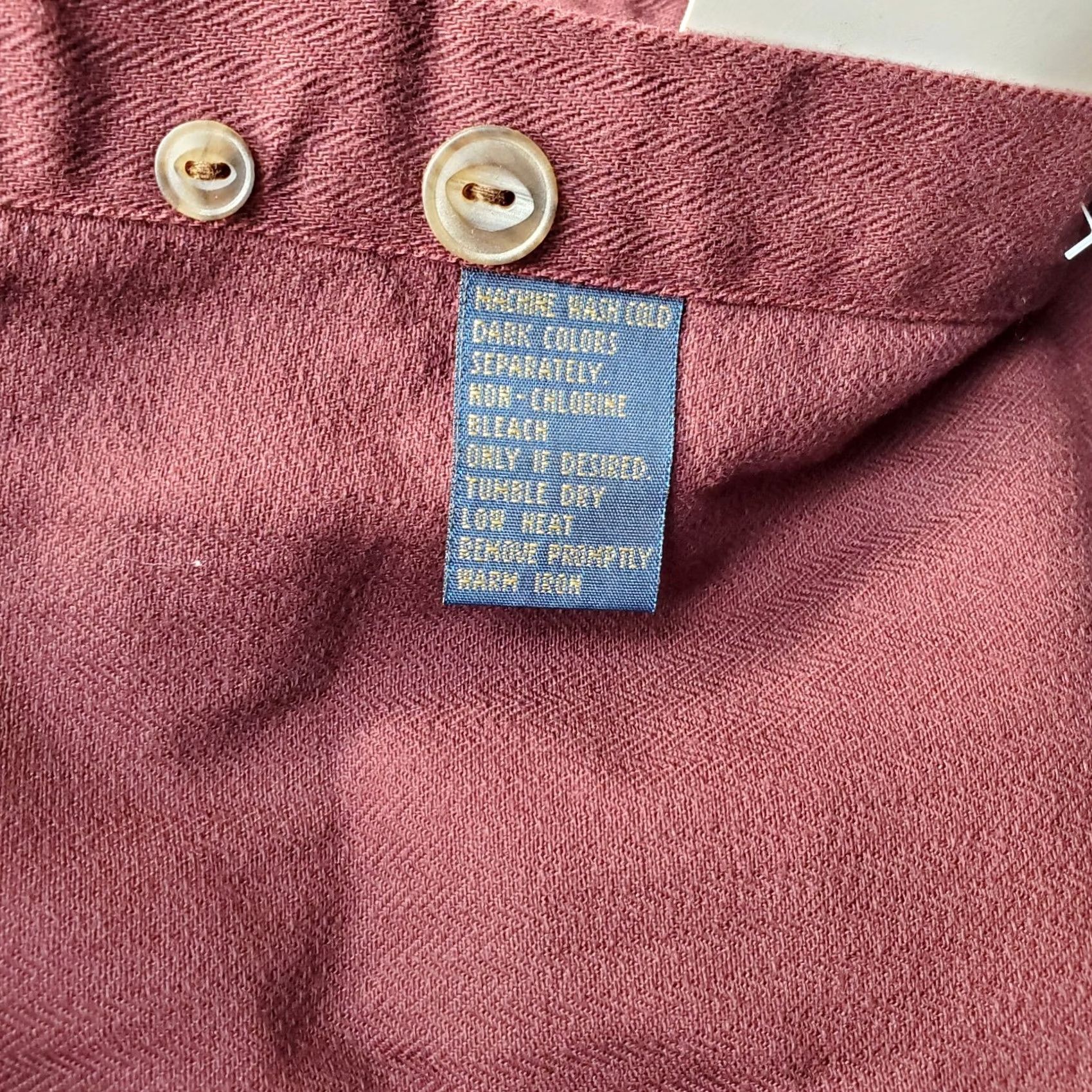 Chaps Chaps Men's Burgundy Oversized Shirt Button-Up Long Sleeve Collared Shirt - Size L Size US L / EU 52-54 / 3 - 6 Thumbnail