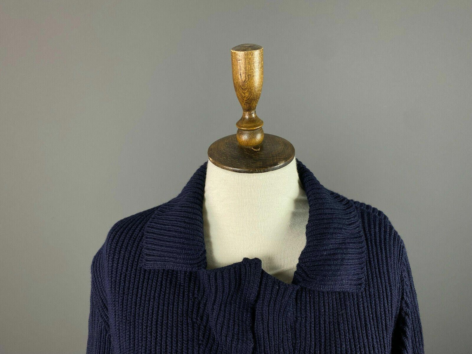 Designer Fabiana Filippi Navy Blue Wool Sweater Cardigan Size 48 Size M / US 6-8 / IT 42-44 - 2 Thumbnail