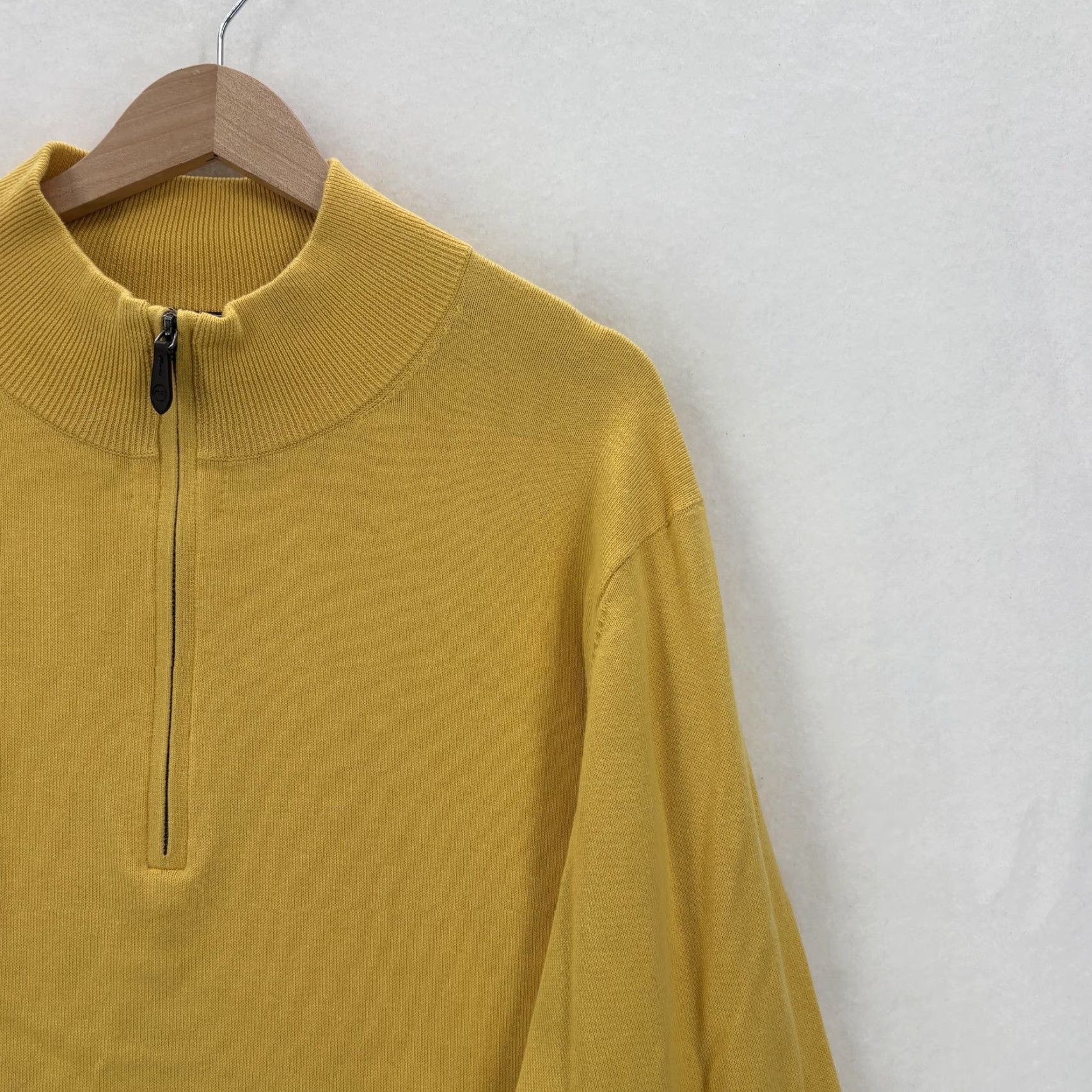Vineyard Vines Vineyard Vines Sweater Mens 2XLT Yellow Cotton Cashmere 1/4 Zip Mock Neck Knit Shirt Mens Size US XXL / EU 58 / 5 - 2 Thumbnail
