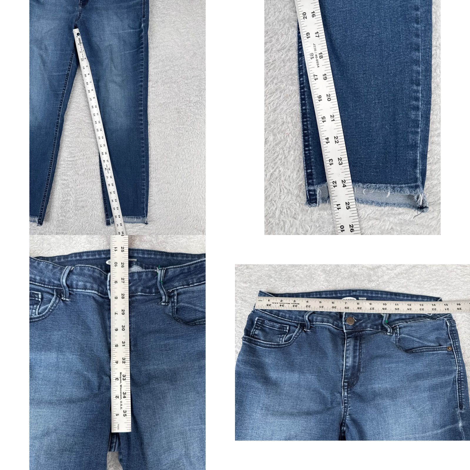 Old Navy Old Navy Rockstar Super Skinny Jeans Womens 12 Blue Denim Mid Rise 30x24 Distressed Retro Size 34" / US 12 / IT 48 - 8 Thumbnail