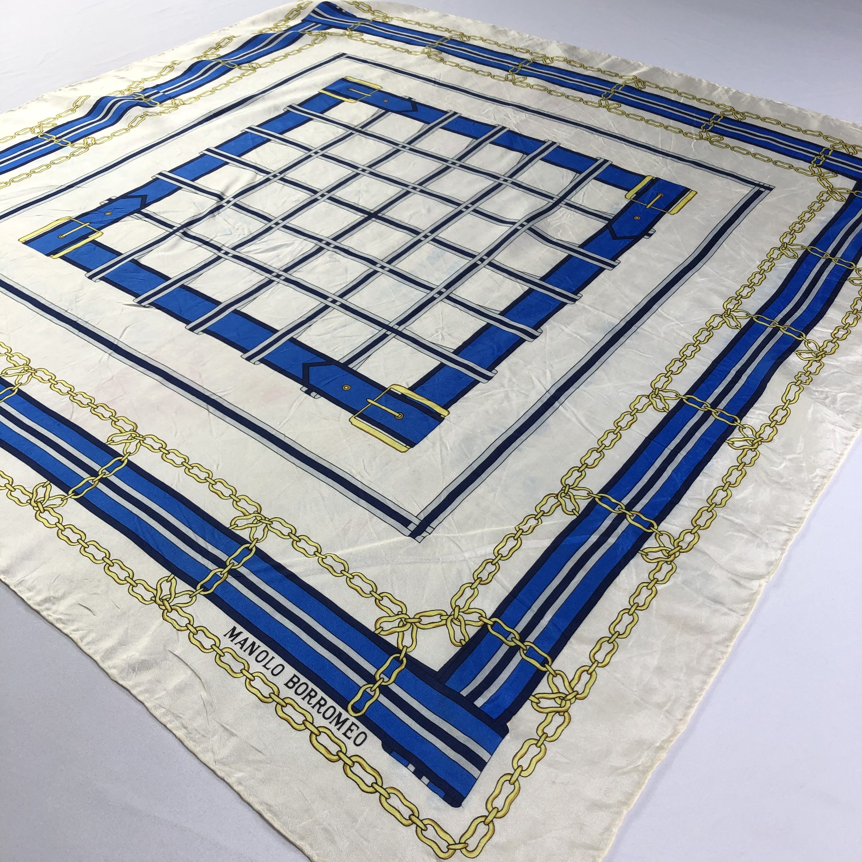 Vintage Vintage Manolo Borromeo Silk Scarf Size ONE SIZE - 3 Thumbnail