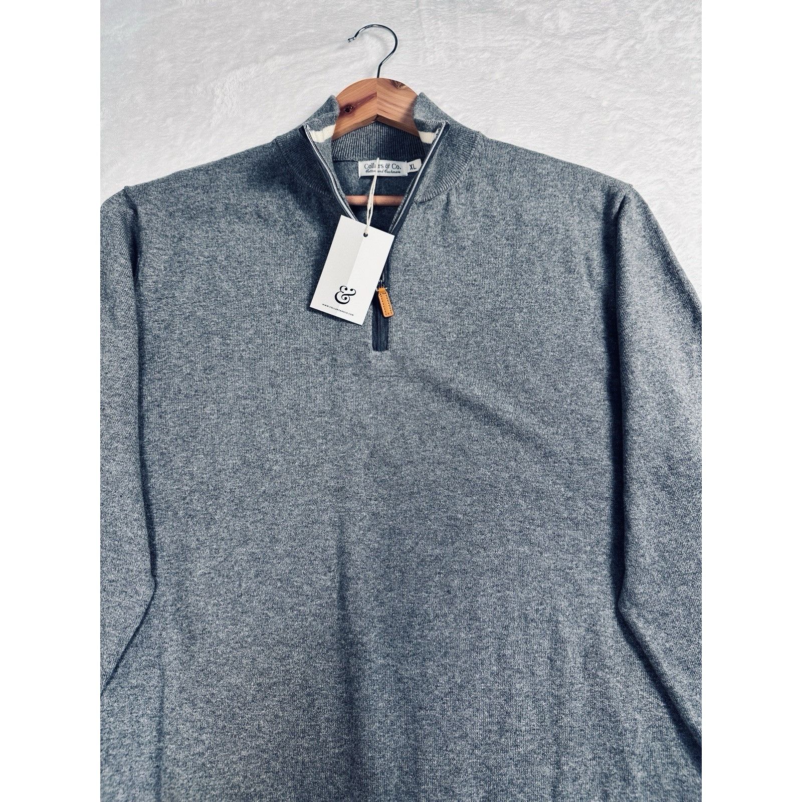 Other Collars & Co Luxury Touch Cashmere Blend Quarter Zip Sweater Size US XL / EU 56 / 4 - 3 Thumbnail