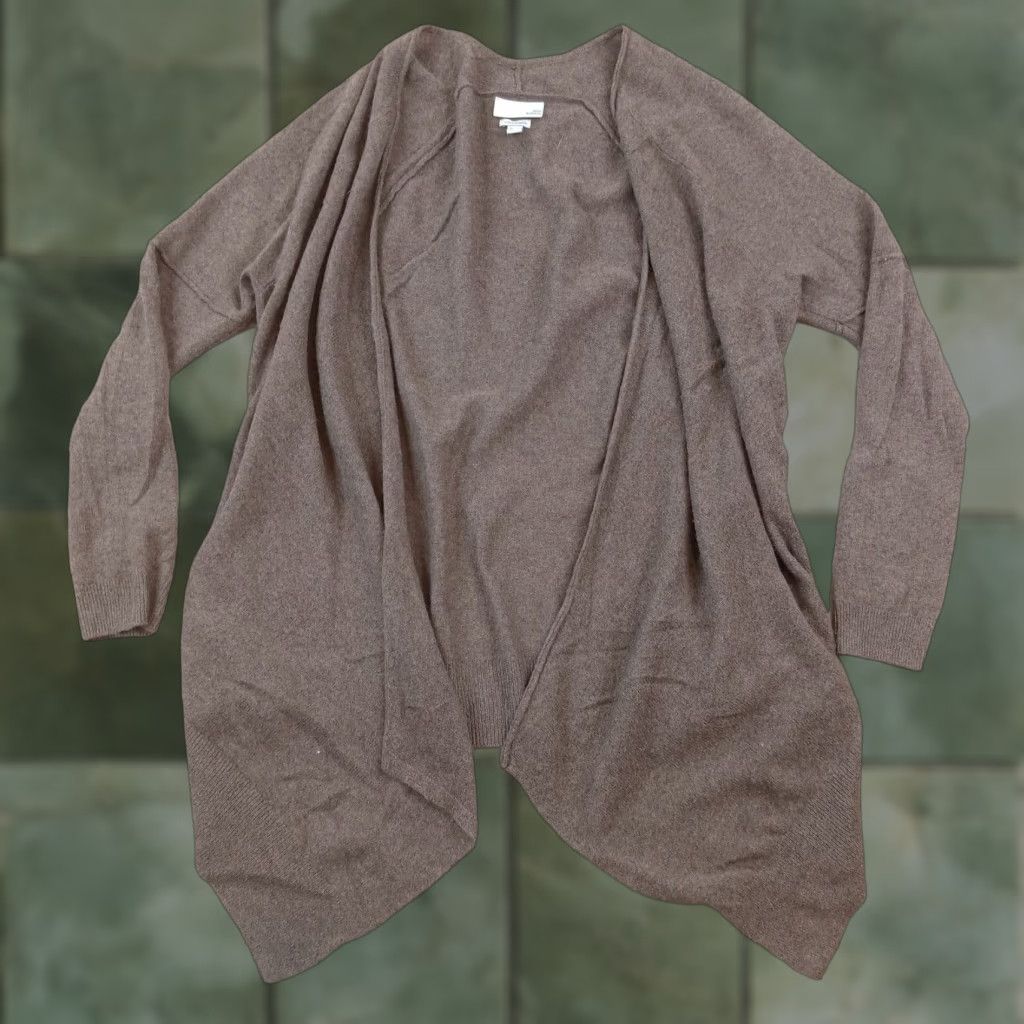 Vintage 14th & Union Womens Brown Cashmere Cardigan Sweater Medium Long Sleeve Open Waterfall Fall Winter Size M / US 6-8 / IT 42-44 - 1 Thumbnail