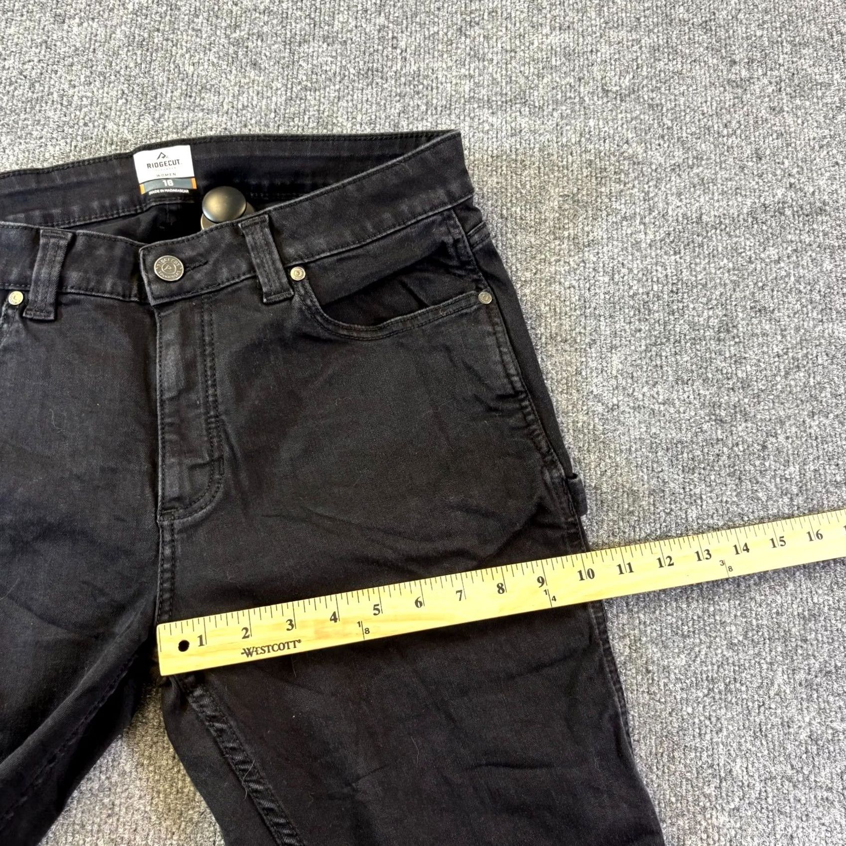 Denime Ridgecut Jeans Women's 16 Black Denim Dark Wash Carpenter 5-Pocket Regular Fit Jeans Size 38" / US 16 / IT 52 - 5 Thumbnail