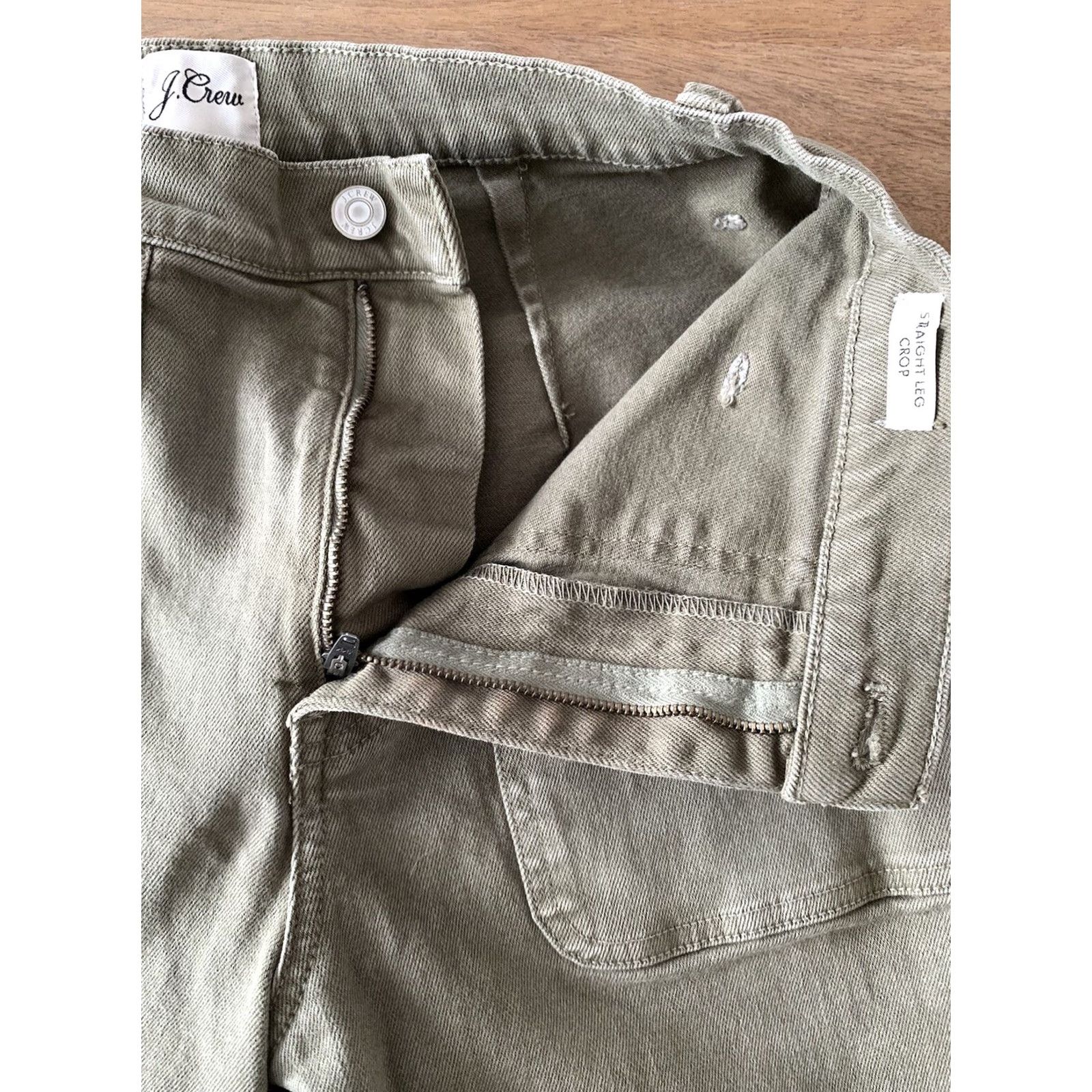 J.Crew J.CREW Jeans Women's 5-Pocket Denim Straight Leg Crop High Rise Green 27x25 Inseam 25 Jeans Pants High Rise Green Denim" Size 27" / US 4 / IT 40 - 5 Thumbnail