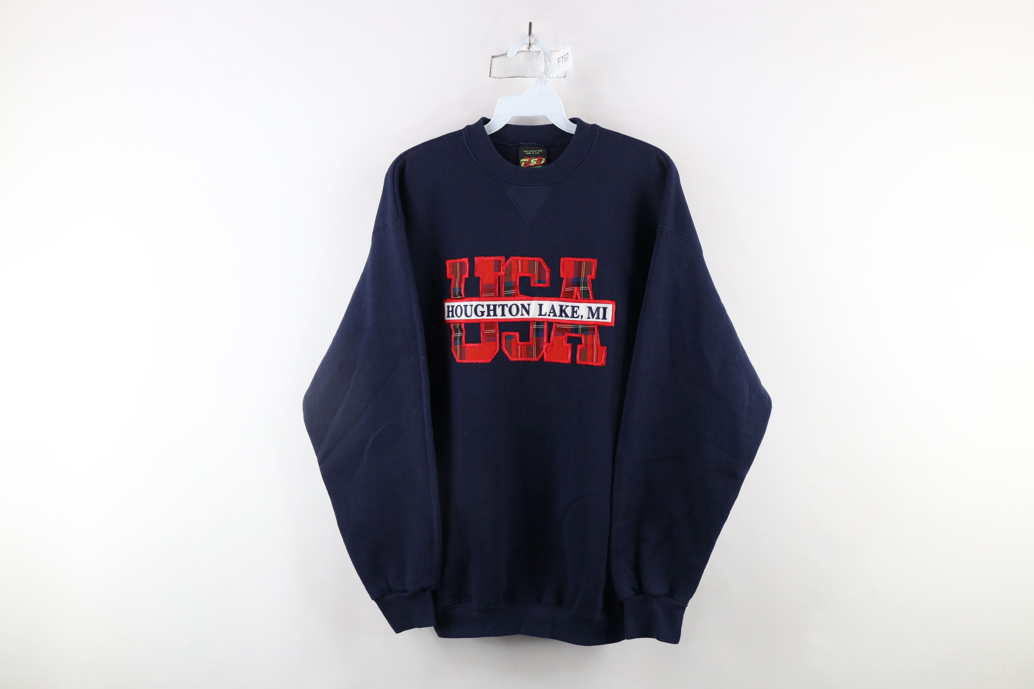 Vintage Vintage 90s Lake Michigan Crewneck Sweatshirt Blue USA Size US L / EU 52-54 / 3 - 1 Thumbnail