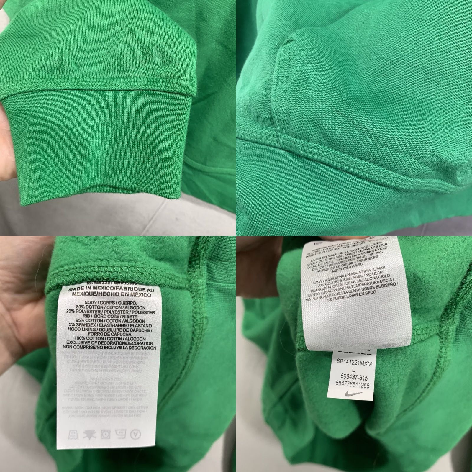 Nike VINTAGE Nike Hoodie Mens Large Green Center Swoosh South Fayette High School Eagles 2014 Size US L / EU 52-54 / 3 - 9 Thumbnail