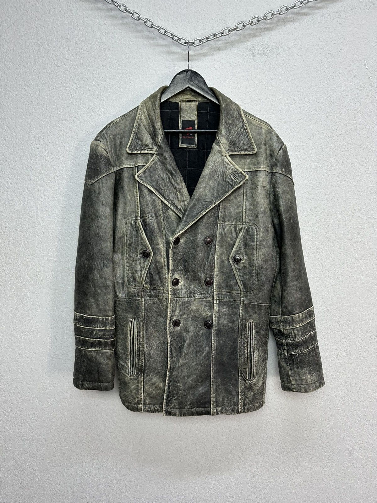 If Six Was Nine Vintage Y2K Leather Jacket Double Breasted Like YSL Archival Size US M / EU 48-50 / 2 - 1 Thumbnail