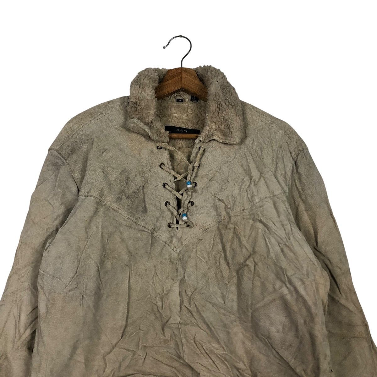 Japanese Brand 🔥VINTAGE GENUINE LEATHER JACKET RAW BLANKET ISSEY MIYAKE Size US M / EU 48-50 / 2 - 5 Thumbnail