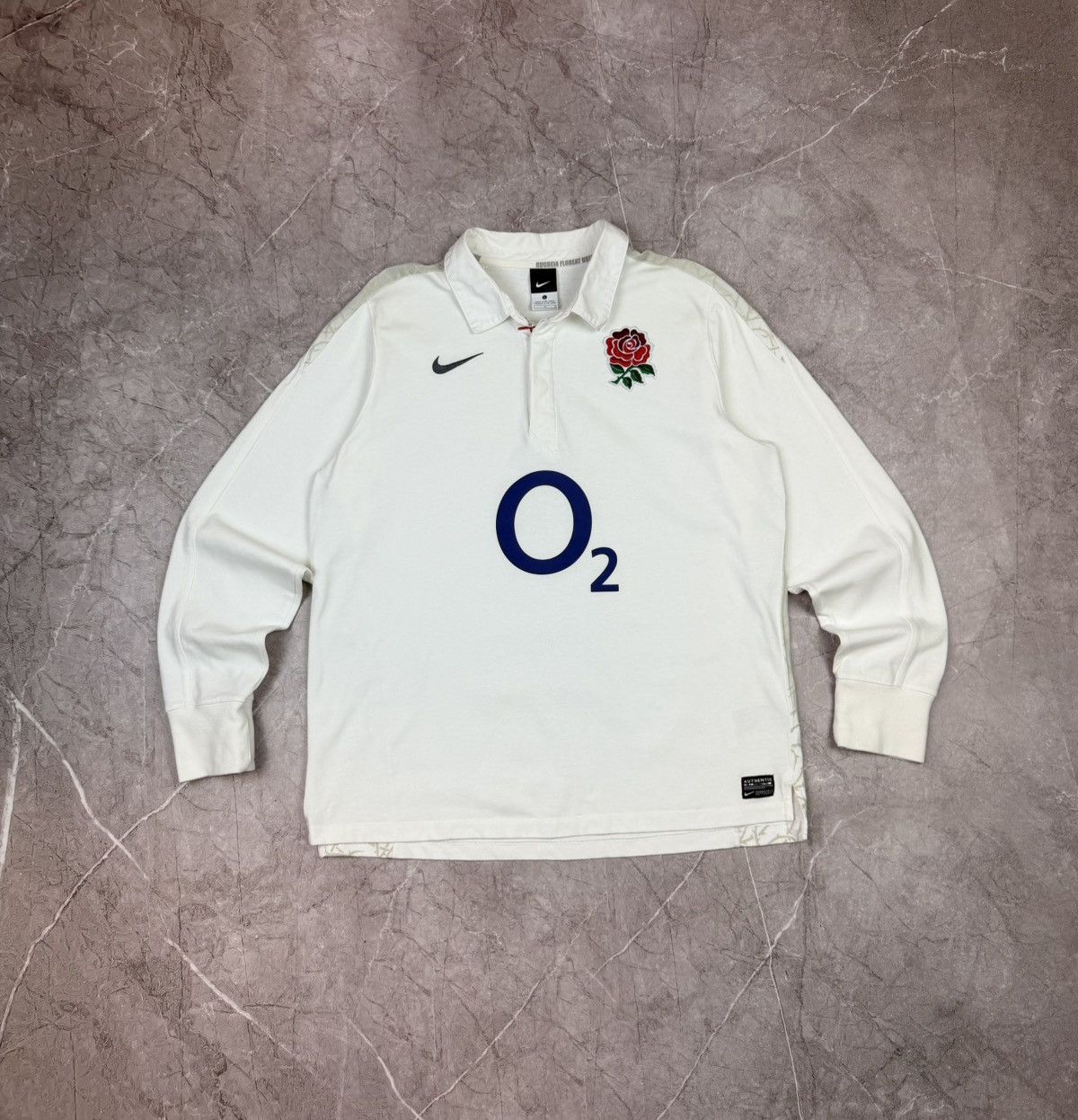 Nike VINTAGE NIKE MEN'S RUGBY ENGLAND LONG SLEEVE HOME SHIRT JERS Size US L / EU 52-54 / 3 - 3 Thumbnail