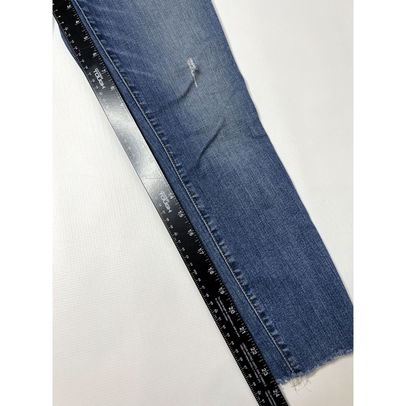 Madewell Madewell Curvy High Rise Skinny Jeans Size 27 Denim Blue Medium Wash 5-Pocket Distressed Belt Loops 25in Inseam Size 27" / US 4 / IT 40 - 2 Thumbnail