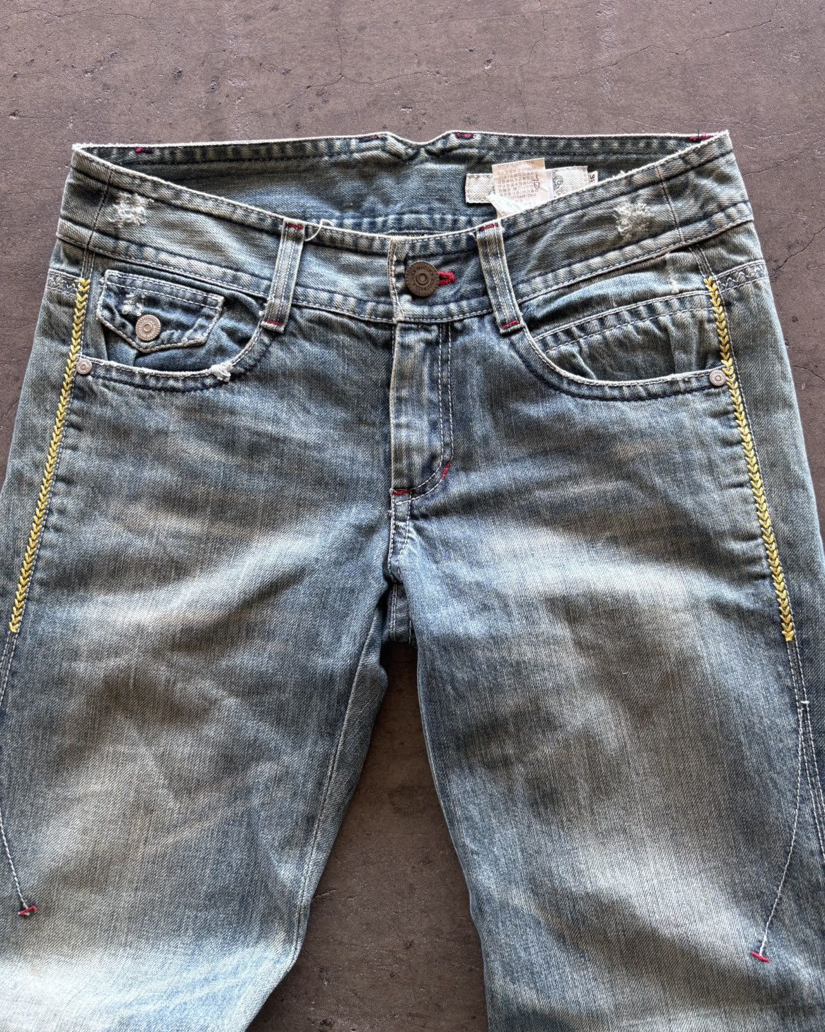 If Six Was Nine Mcginn Mud Washed Blue Flared Denim Pants Size US 30 / EU 46 - 4 Thumbnail