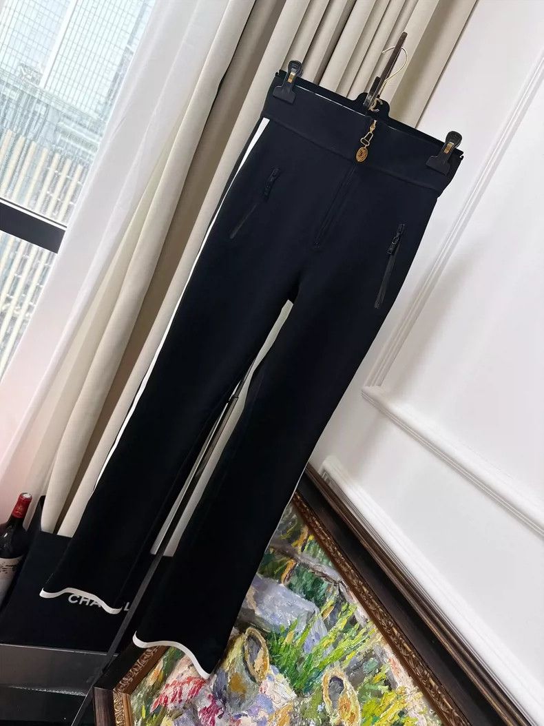 Louis Vuitton LOUIS VUITTON Black White Trim Zip Ski Pants 2504-Nextarrow Size 35" - 1 Thumbnail