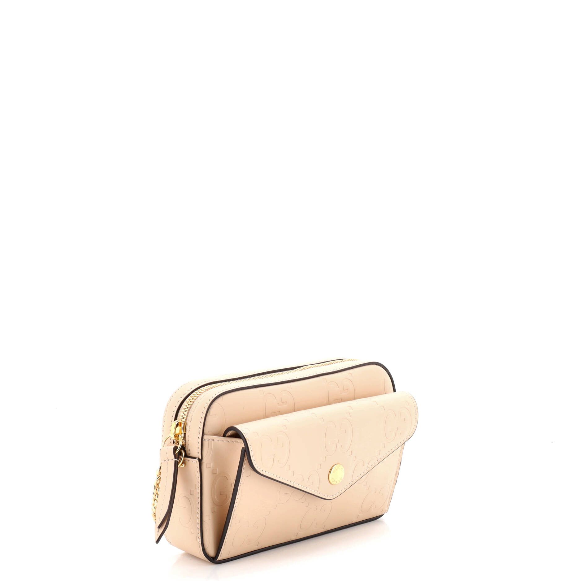 Gucci Front Pocket Chain Shoulder Bag Jumbo GG Embossed Leather Super Mini Size ONE SIZE - 1 Thumbnail