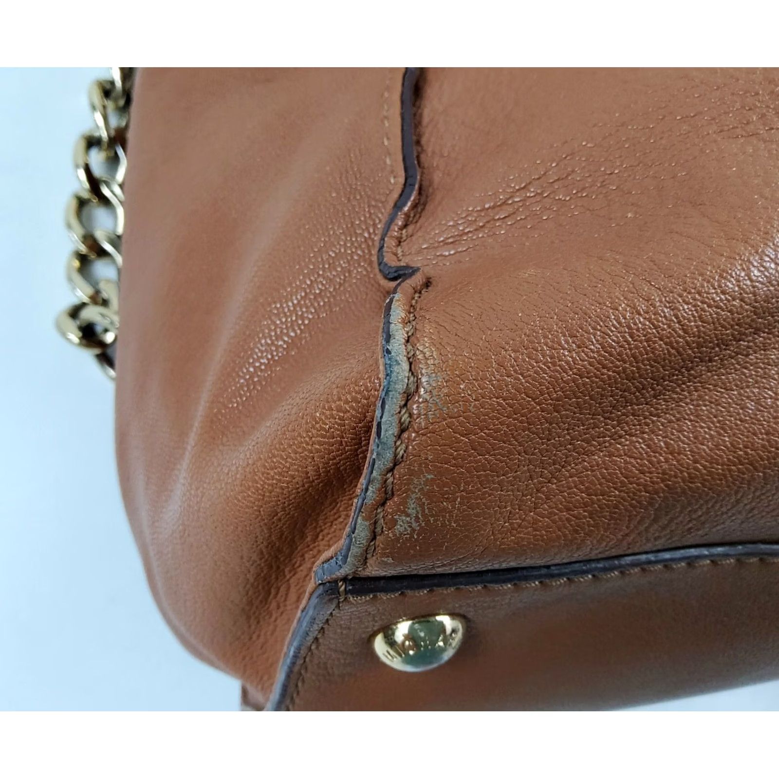 Michael Kors Michael Kors Hamilton Leather Large Satchel Shoulder Bag Gold Padlock Purse Womens Bag Size ONE SIZE - 6 Thumbnail