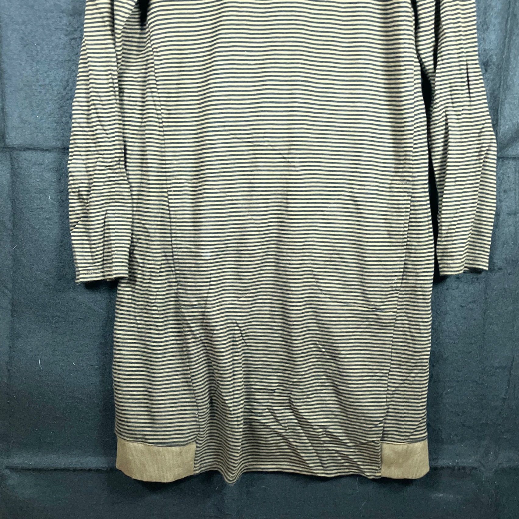 Olive J Jill Women Sweater Dress Olive Striped Long Sleeve Tunic Pocket Modal XS Size XS / US 0-2 / IT 36-38 - 3 Thumbnail