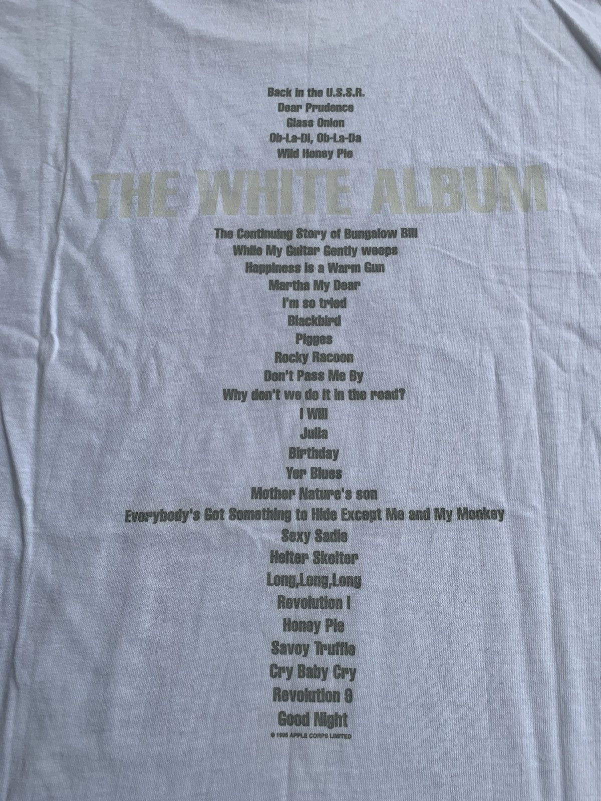 Band Tees × Vintage VINTAGE 90s THE BEATLES WHITE ALBUM T- SHIRT Size US L / EU 52-54 / 3 - 16 Thumbnail