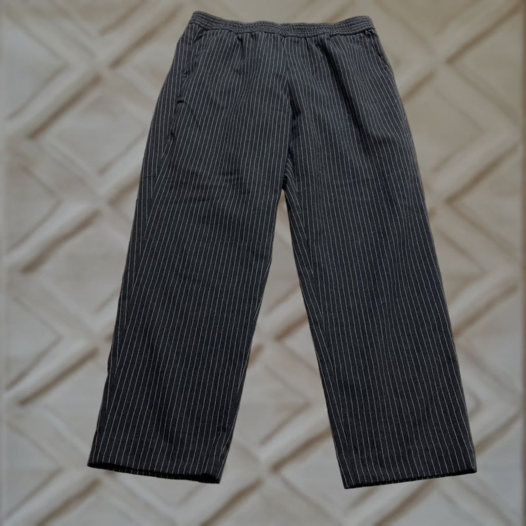 Banana Republic VINTAGE Banana Republic Pants Womens 12 Gray Striped Soft Elastic Waist Pockets 33x27.5 Size 34" / US 12 / IT 48 - 1 Thumbnail