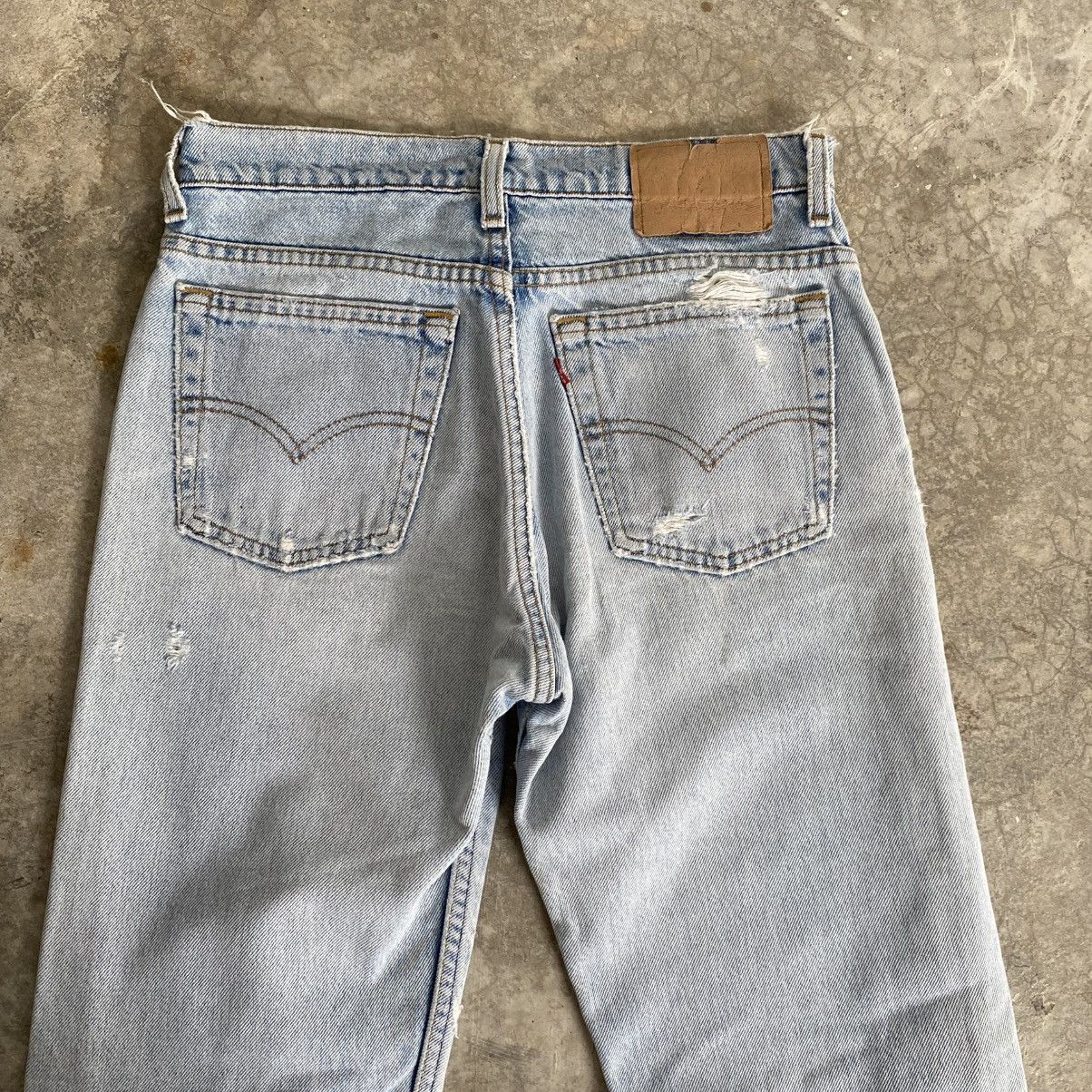 Levi's Vintage 90’s Levis 505 Sashiko Boro Light Blue Remark Jeans Size US 29 - 13 Thumbnail
