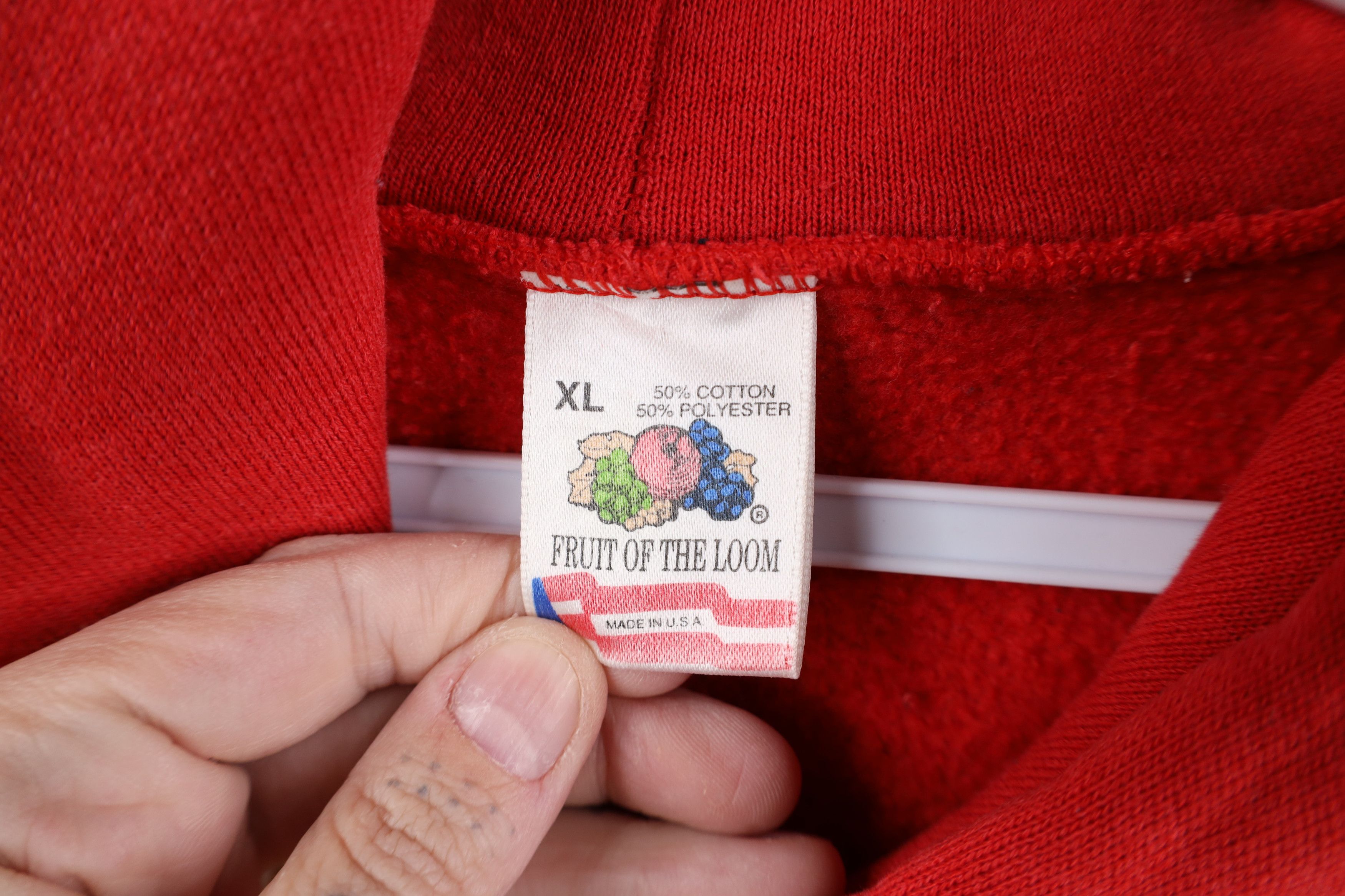 Vintage Vintage 90s Bass Fishing Michigan Hoodie Sweatshirt Red USA Size US XL / EU 56 / 4 - 10 Thumbnail