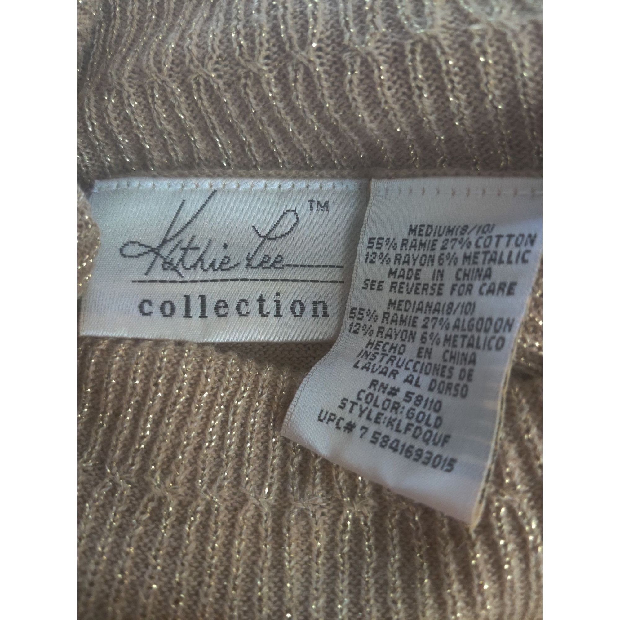 Vintage Kathie Lee Collection M Womens Sweater Gold Vintage Metallic Size M / US 6-8 / IT 42-44 - 6 Thumbnail