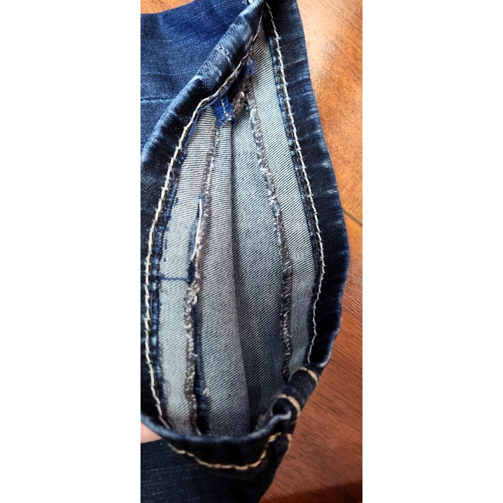 Vintage Buckle BKE Dakota Jeans Women's Dark Blue Denim Straight 26 Hemmed 27x30 5-Pocket Embroidered Size 26" / US 2 / IT 38 - 5 Thumbnail