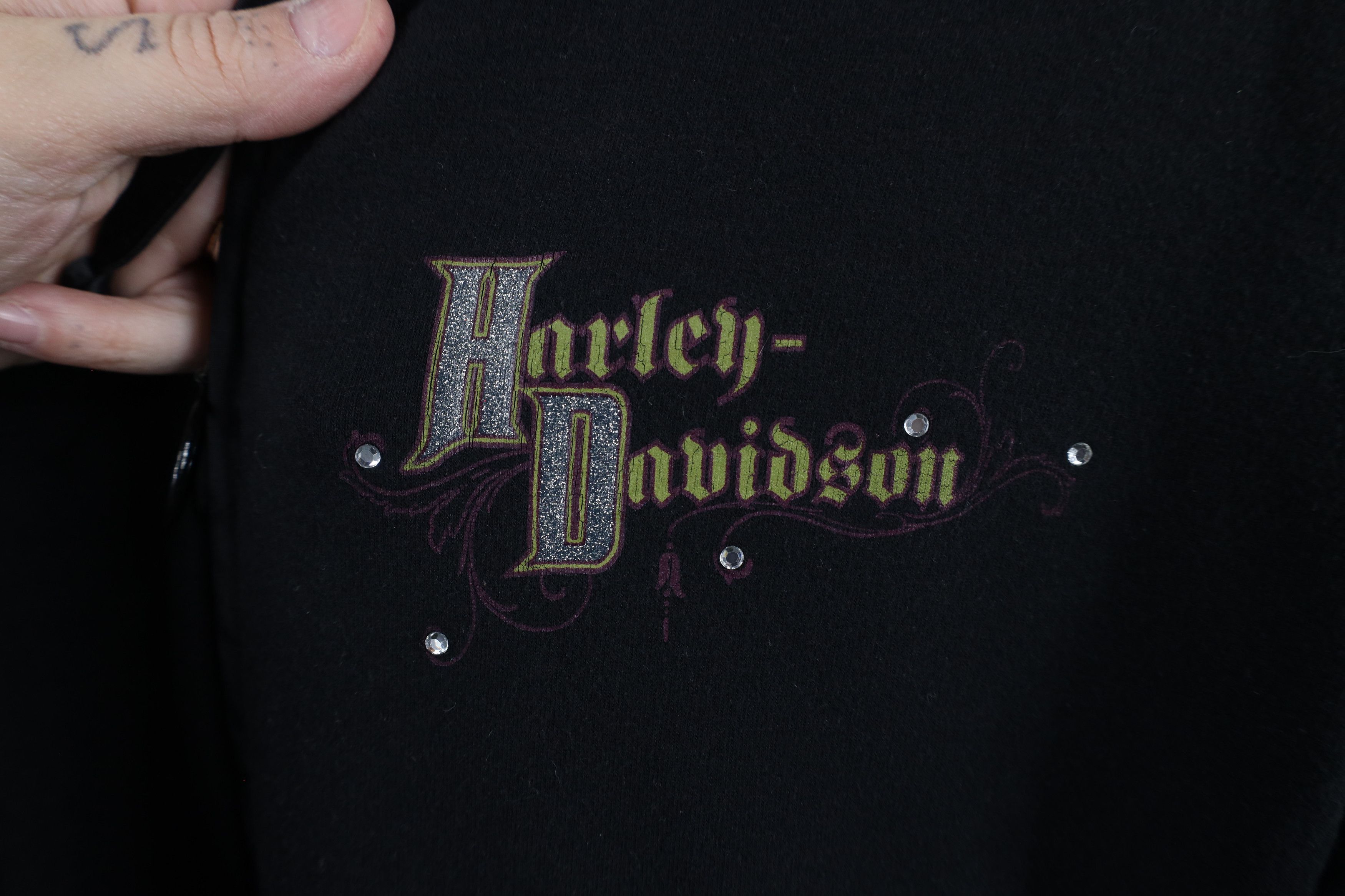 Harley Davidson × Vintage Vintage 90s Harley Davidson Tie Tribal Full Zip Hoodie Black Size M / US 6-8 / IT 42-44 - 4 Thumbnail