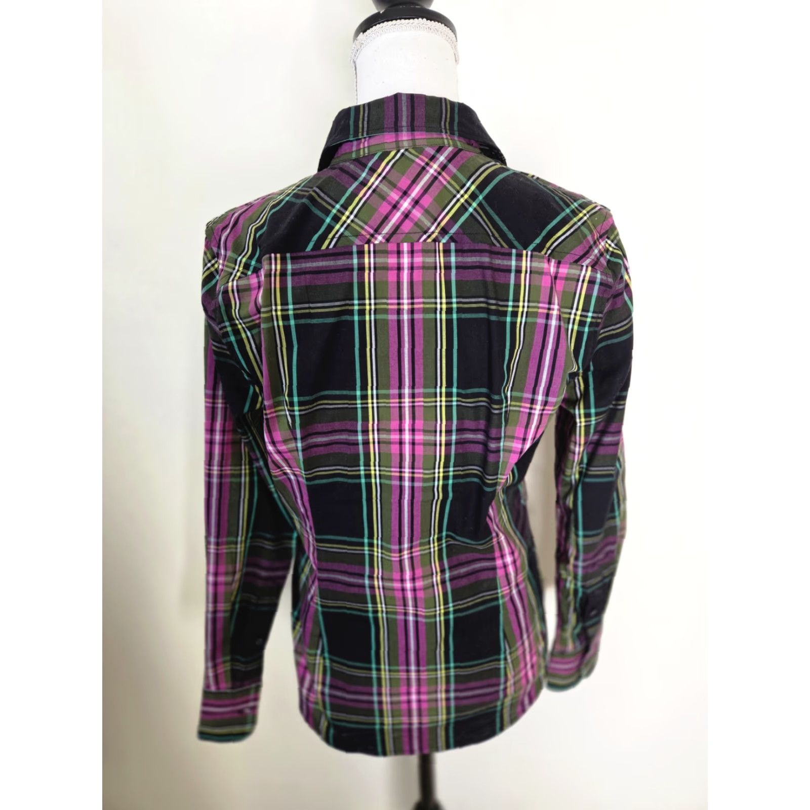 J.Crew J.Crew Slim-fit Shirt Womens Small 4 Pink Stewart Plaid Multicolor Long Sleeve Button-Up Collared Womens Shirt Size S / US 4 / IT 40 - 4 Thumbnail