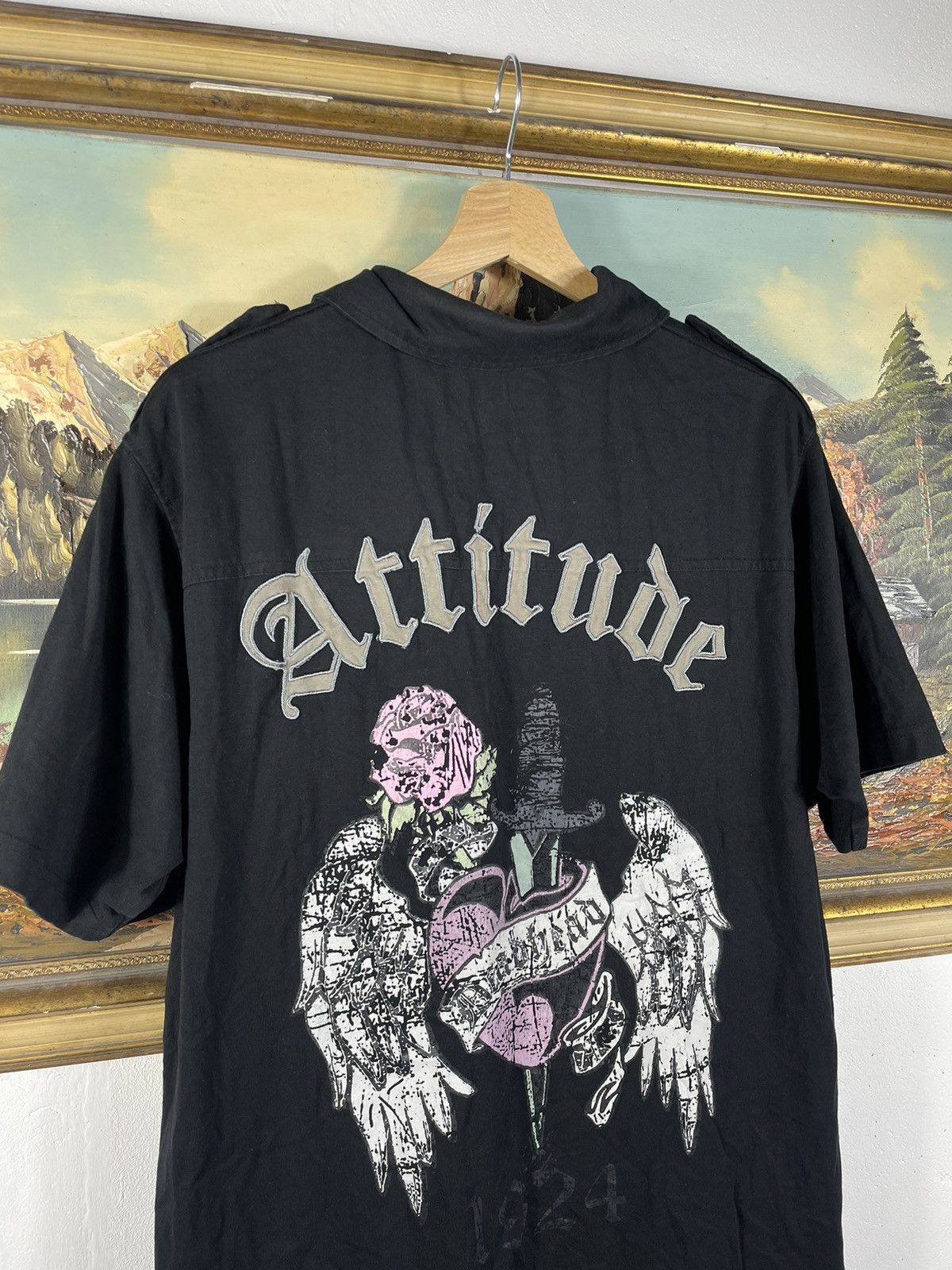 Affliction × Ed Hardy × Tapout Black vintage retro y2k 00s tees t shirt polo baggy loose Size US L / EU 52-54 / 3 - 4 Thumbnail