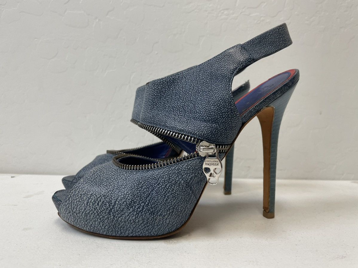 Alexander McQueen Zipper Peep Toe Slingbacks Size US 9.5 / IT 39.5 - 1 Thumbnail