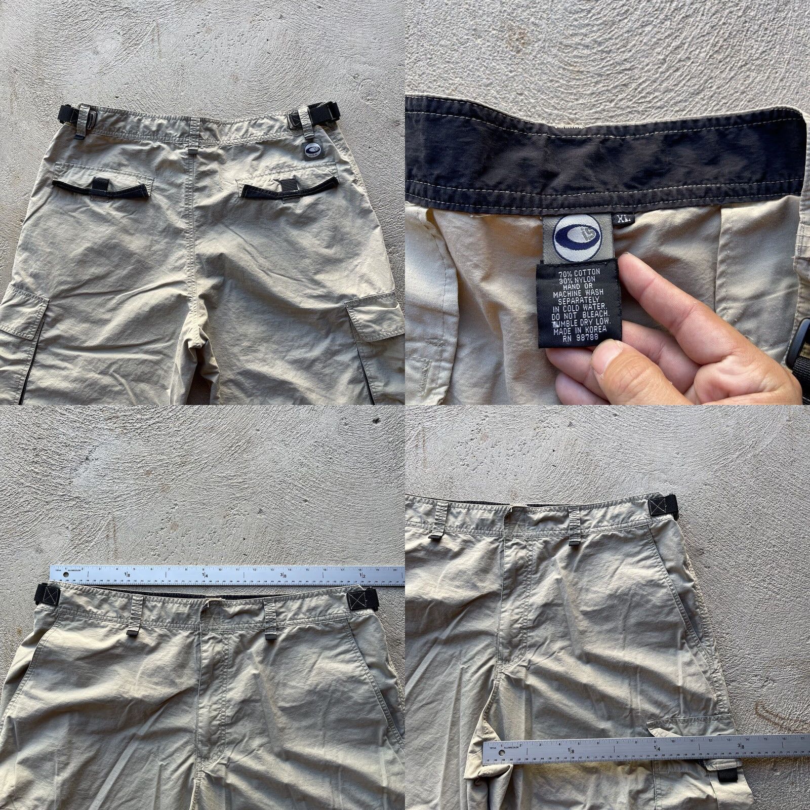 Vintage VINTAGE Interstate Cargo Pants Men XL Brown Wide-Leg Canvas 32in Inseam Belted Adjustable Pockets Y2K USA 2000s Mens Size US 36 / EU 52 - 8 Thumbnail