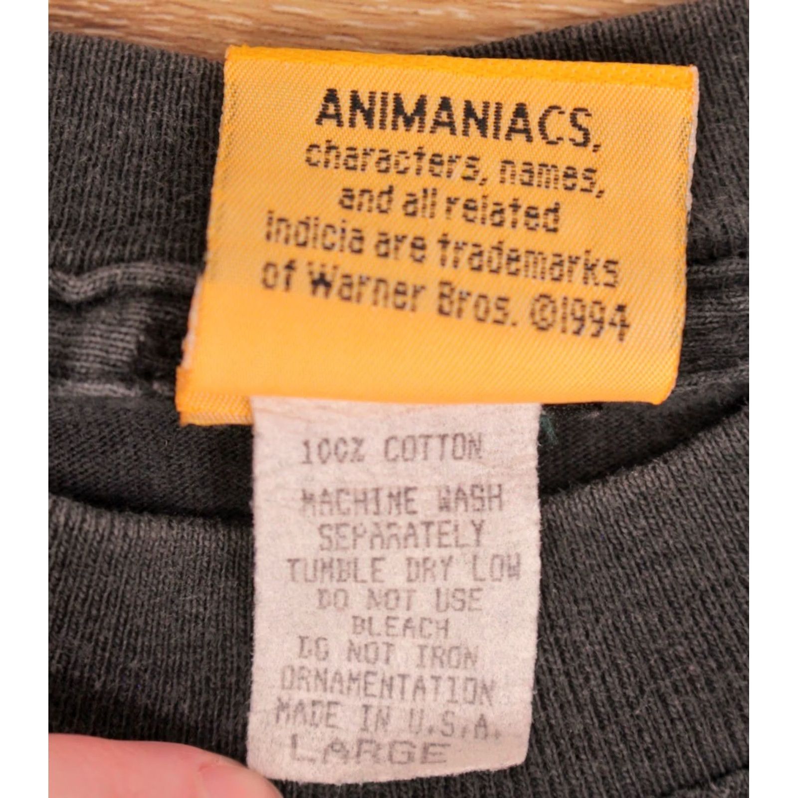 Vintage VTG Animaniacs 90s T Shirt L Grey Short Sleeve Mens Vintage 1990s Shirt Cartoon Dumber Than Advertised Size US L / EU 52-54 / 3 - 4 Thumbnail