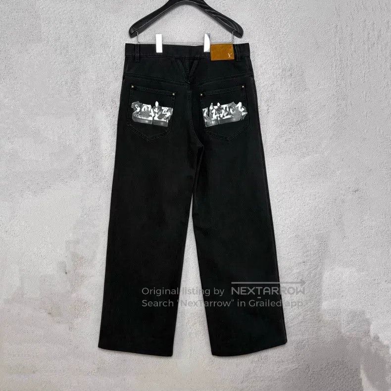 Louis Vuitton Louis Vuitton Graffiti LOGO silhouette denim pants Size US 32 / EU 48 - 2 Thumbnail
