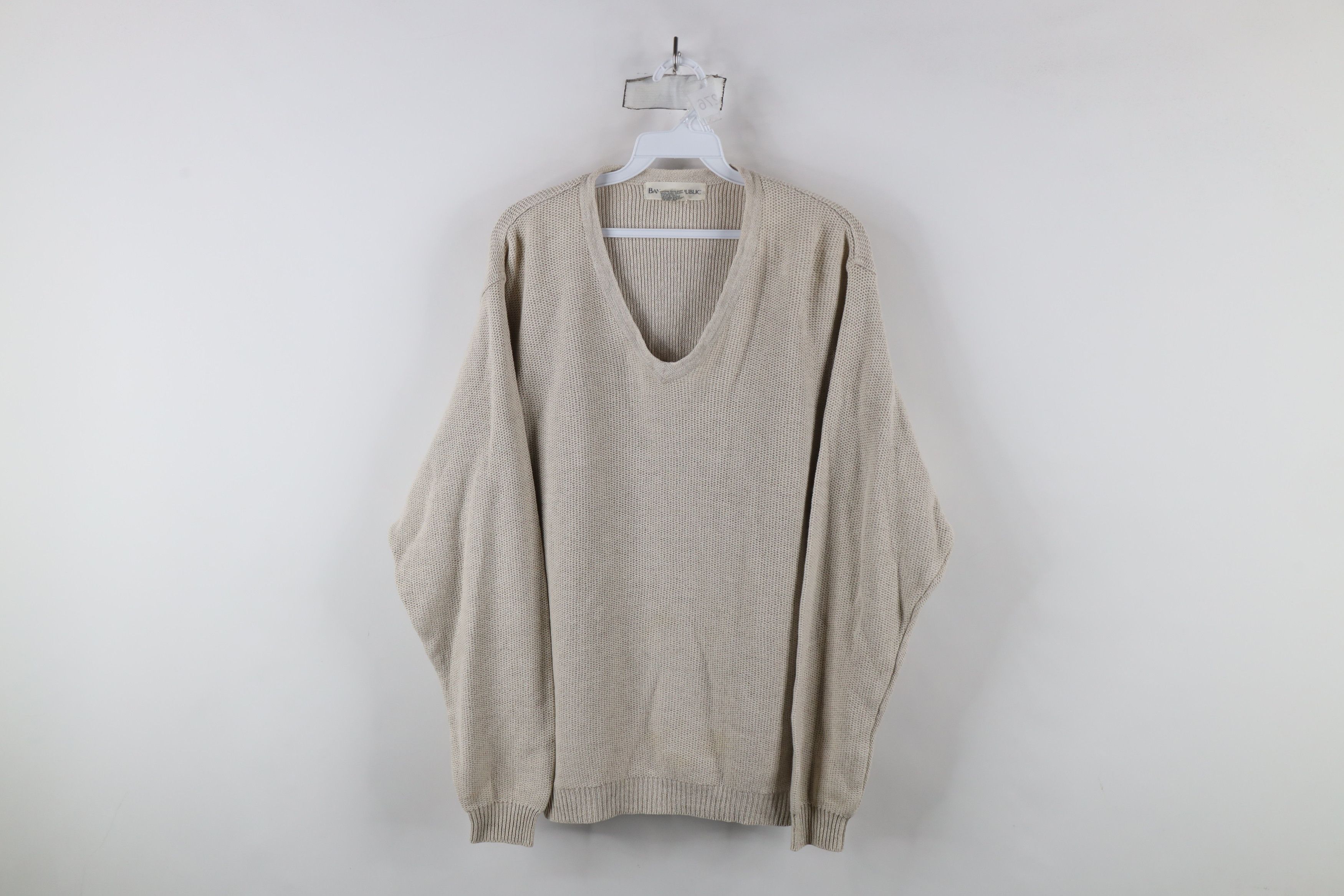 Banana Republic × Vintage Vintage 90s Banana Republic Linen Blend Thermal Knit Sweater Size US M / EU 48-50 / 2 - 1 Thumbnail