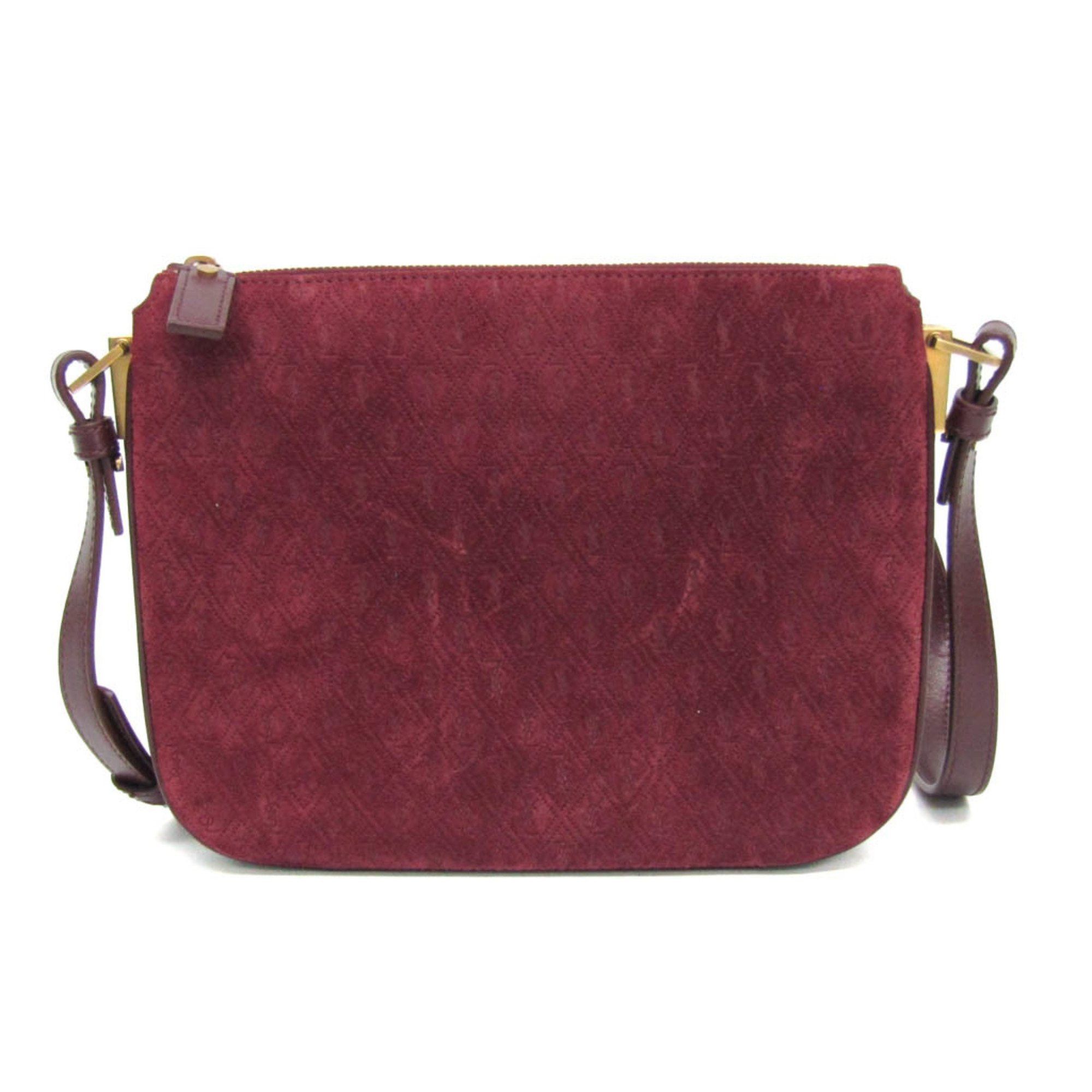 Saint Laurent Paris Saint Laurent Monogram 585541 Women's Leather,suede Shoulder Bag Bordeaux