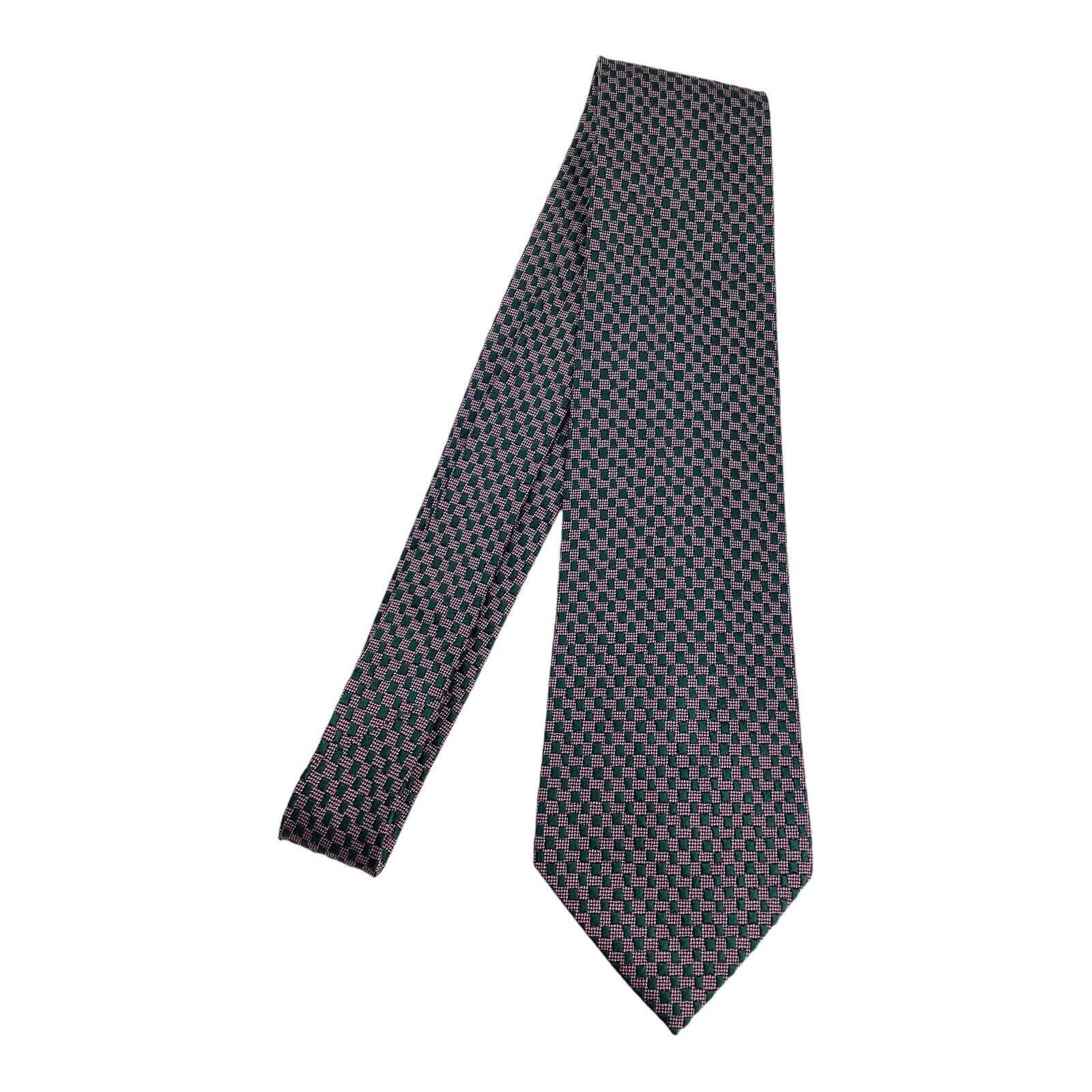 Charvet CHARVET PLACE VENDÔME Geometric Purple Green Luxury Silk Tie Size ONE SIZE - 4 Thumbnail