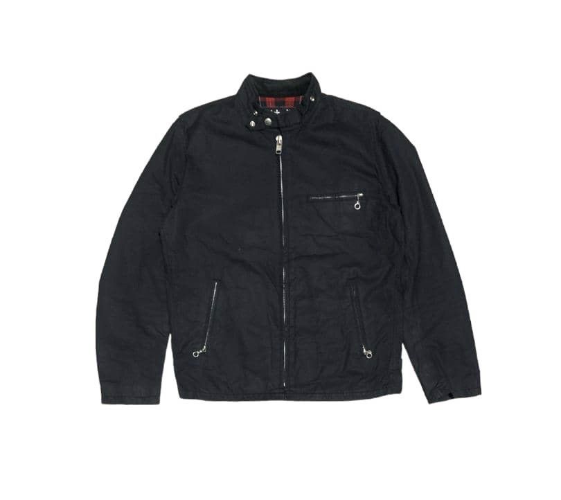 image of Schott Nyc Cafe Racer Motocycle Jacket in Black, Men's (Size Small)