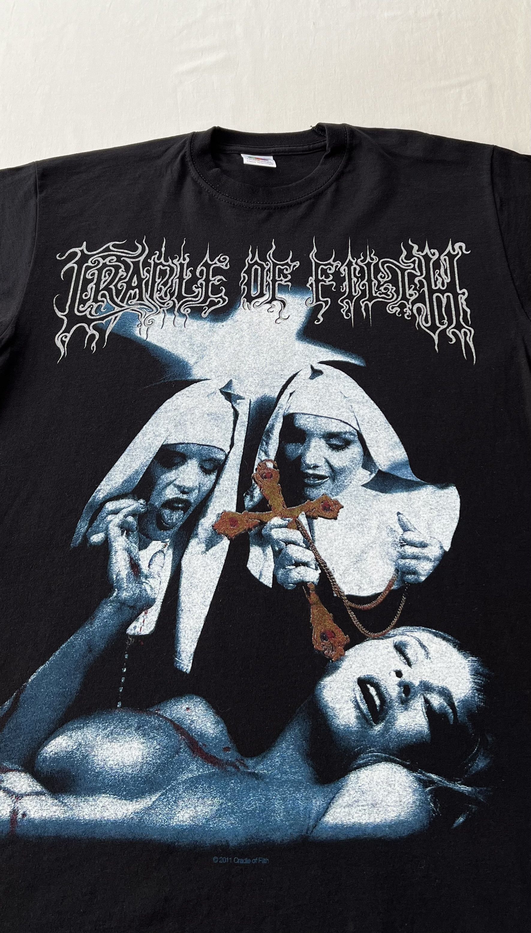 Band Tees Vintage 2011 Cradle of Filth F*ck Your God Black T-shirt Size US S / EU 44-46 / 1 - 3 Thumbnail