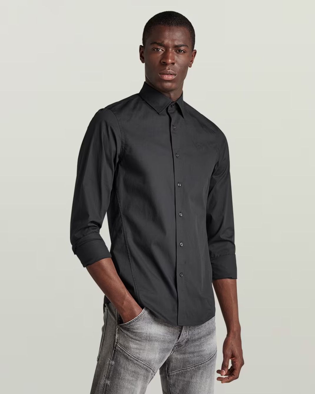 G-Star G-Star Raw Dressed Super Slim Black Stretch Cotton Shirt Size US XXL / EU 58 / 5 - 1 Thumbnail