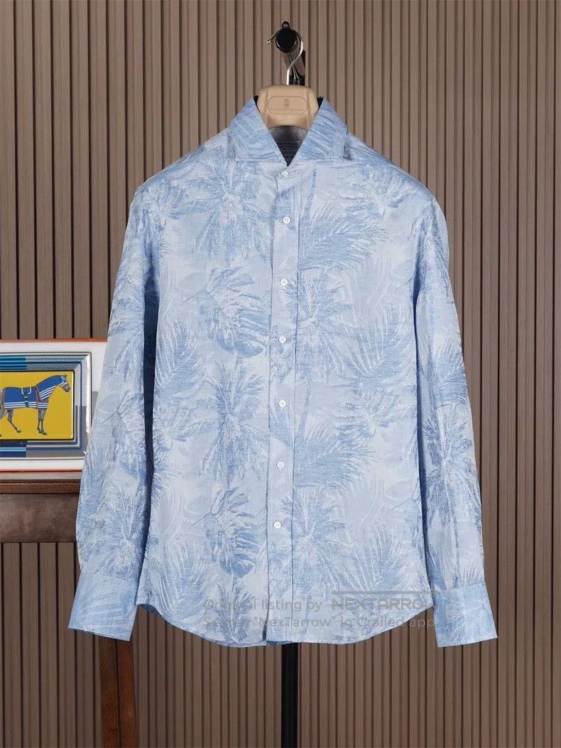 Brunello Cucinelli Brunello Cucinelli Linen Blended Shirt Size US M / EU 48-50 / 2 - 2 Thumbnail