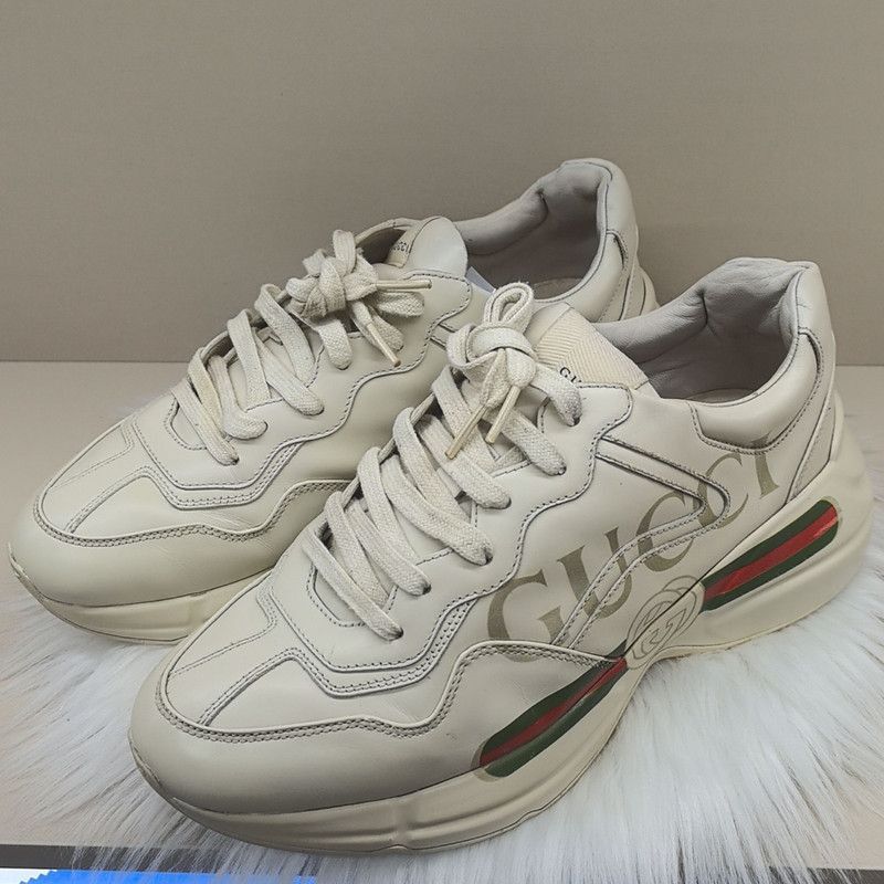 Gucci Gucci Rhyton Logo Ivory Low-top Sneakers - Size US 8 / EU 41 - 1 Thumbnail
