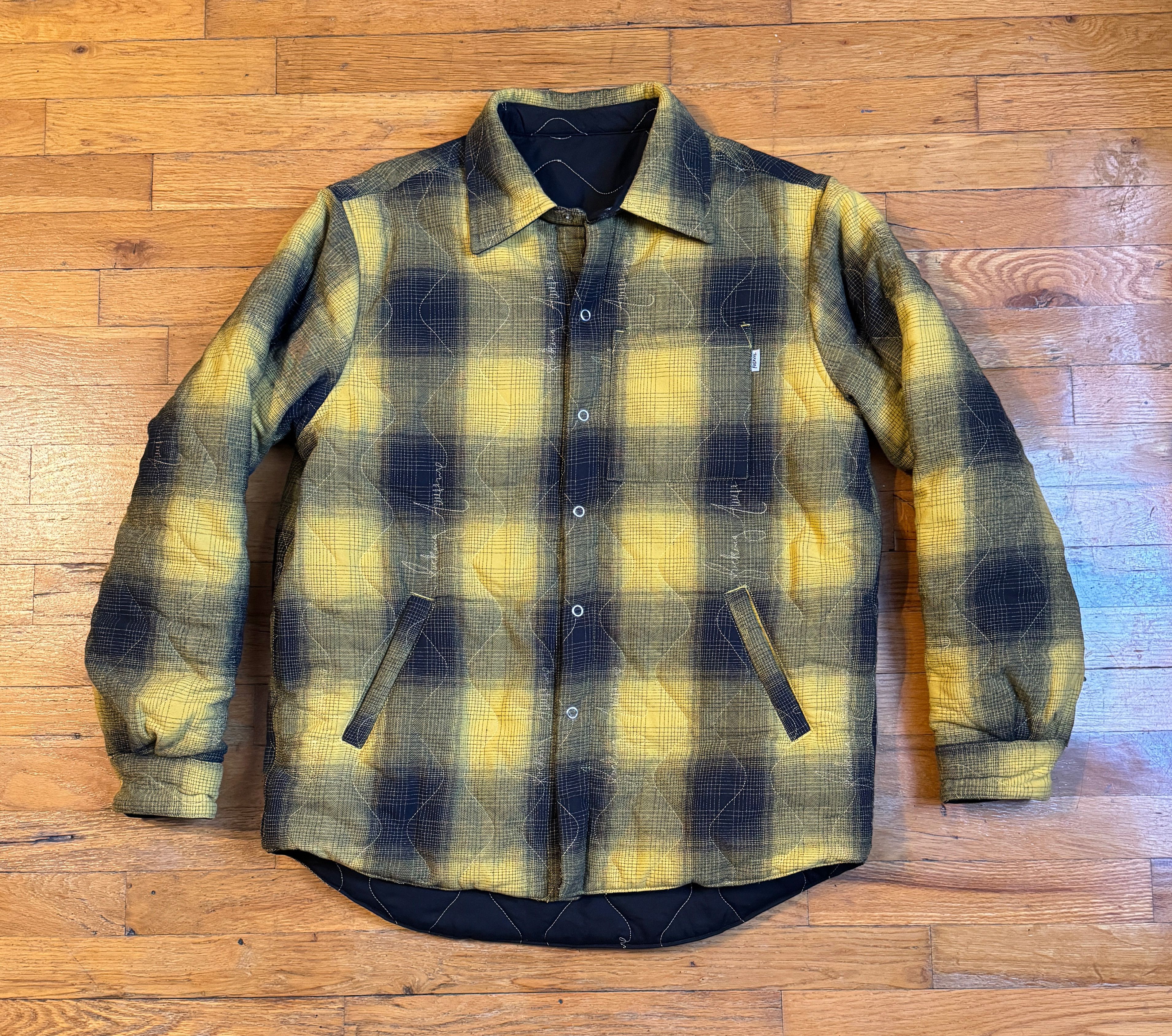 image of Fucking Awesome Reversible Flannel Overshirt in Black, Men's (Size Medium)