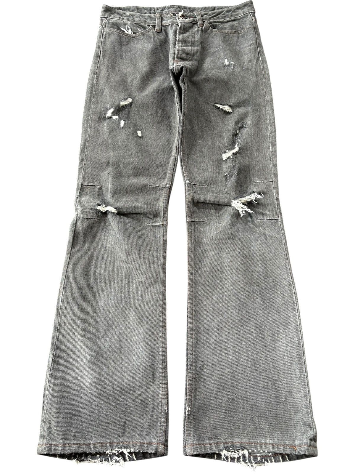 RIPVANWINKLE Vintage Ripvanwinkle Button Fly Distressed Flare Jeans Size US 29 - 1 Thumbnail