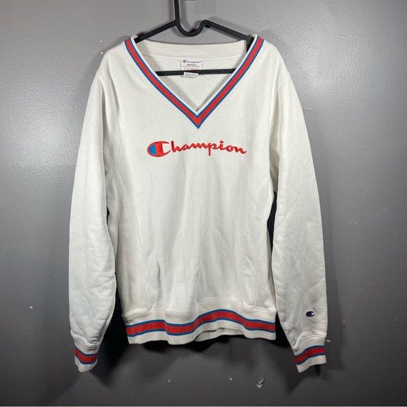 Champion × Urban Outfitters × Vintage Champion Vintage UO Exclusive Fleece V-Neck Sweatshirt Size S / US 4 / IT 40 - 3 Thumbnail