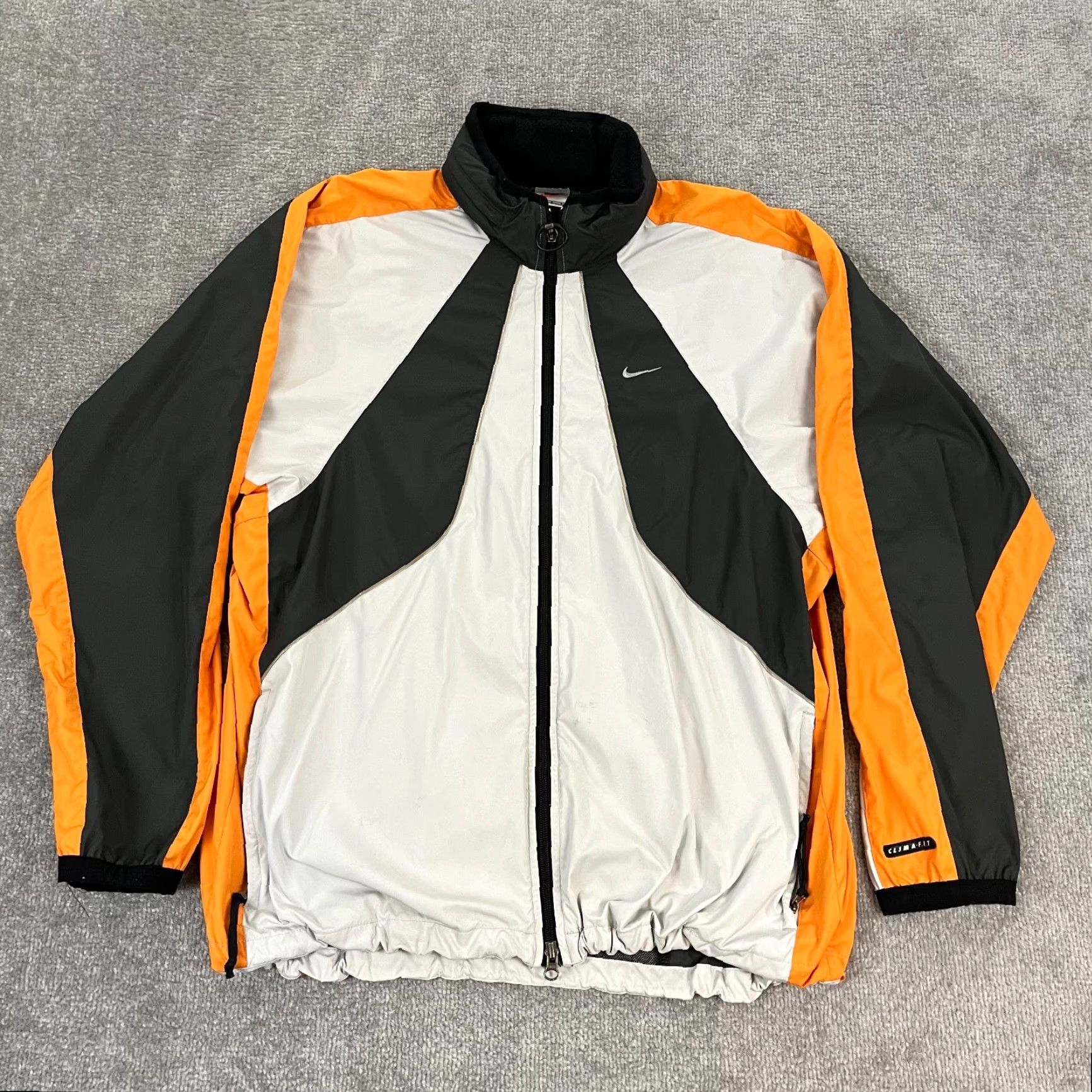 Nike NIKE Jacket Mens L Gray Black Full Zip Hooded Track Y2K Climafit Size US L / EU 52-54 / 3 - 3 Thumbnail