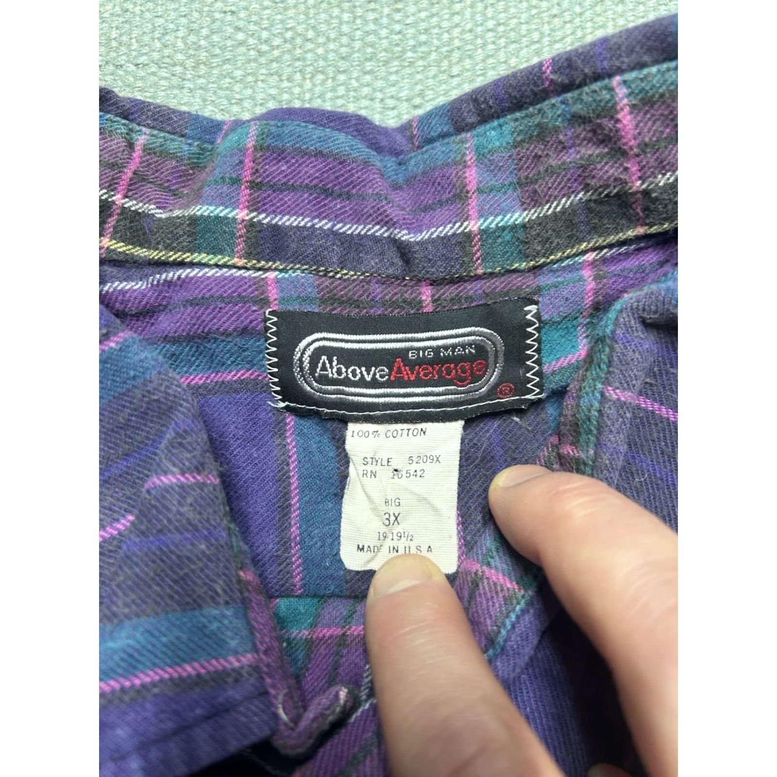 Vintage VINTAGE 80s long sleeve flannel shirt brushed cotton soft plaid purple men’s 3XL Size US XXL / EU 58 / 5 - 4 Thumbnail