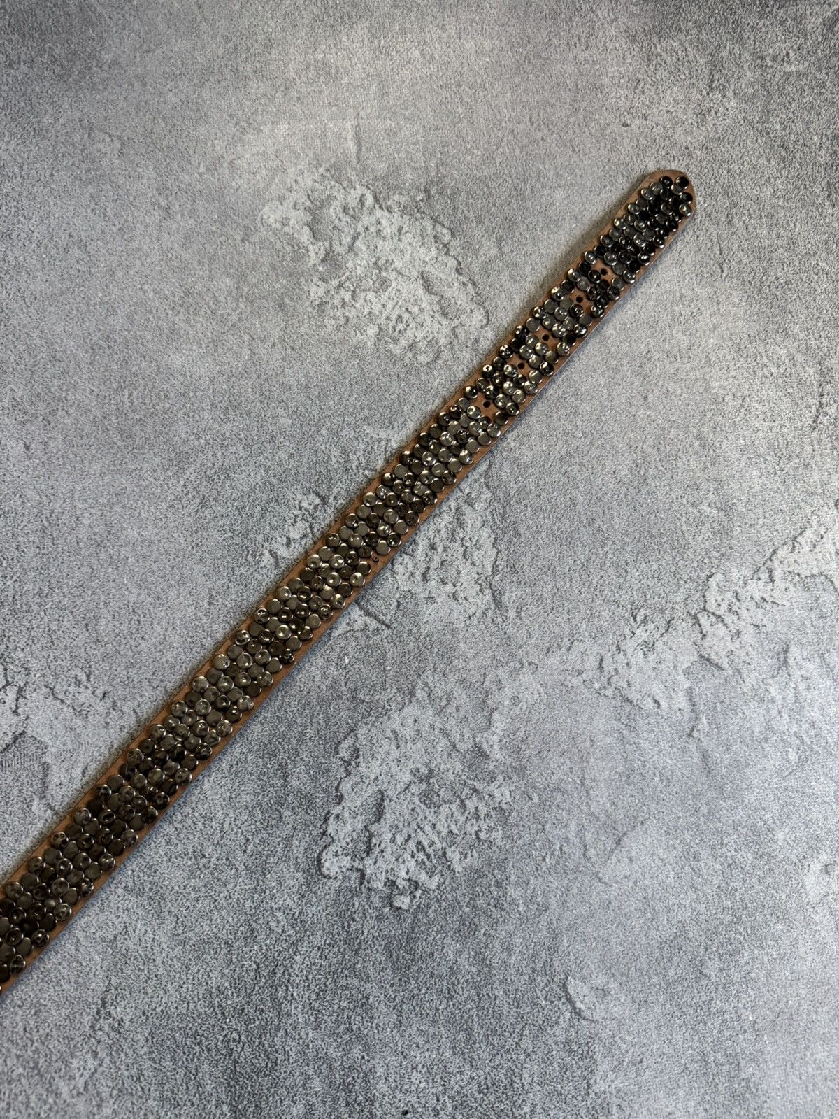 If Six Was Nine Retro leather metal rhinestones belt Y2K L.G.B. 90s opium Size ONE SIZE - 14 Thumbnail