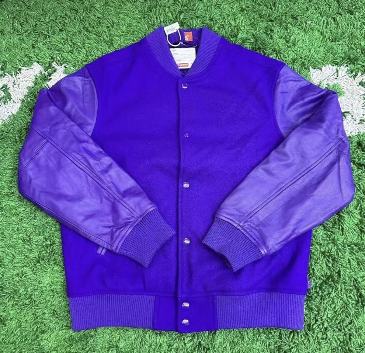 Supreme purple motion logo varsity Jacket